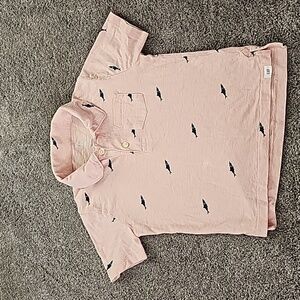 Baby GAP Pink Blue Sharks Short Sleeved Polo Shirt sz 3T